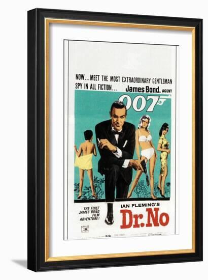 Dr. No, Sean Connery, South African poster, 1962-null-Framed Art Print