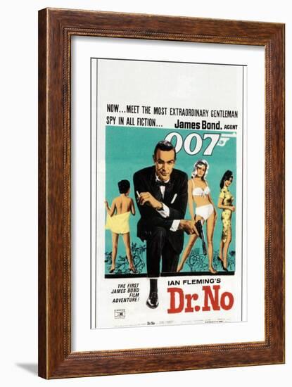 Dr. No, Sean Connery, South African poster, 1962-null-Framed Premium Giclee Print