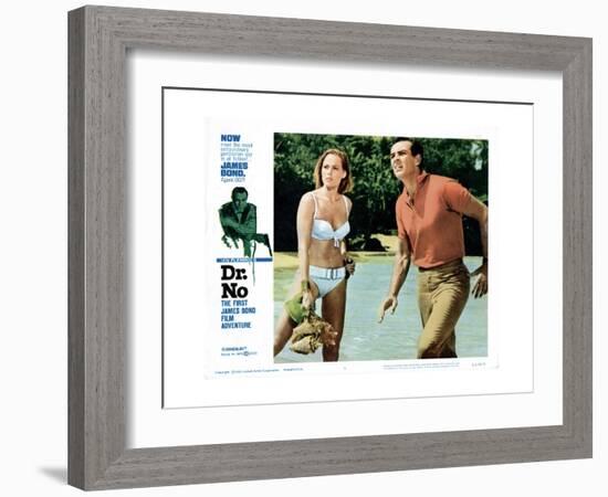 Dr. No, Ursula Andress, Sean Connery, 1962-null-Framed Giclee Print