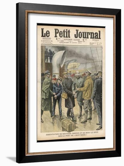 Dr. Peter Hawley Harvey Crippen and His Accomplice Miss le Neve are Arrested on Board the Montrose--Framed Art Print