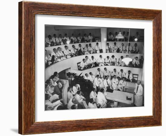 Dr. Reinan Deilvers Lecture to Medical Students in Amphitheatre-Lisa Larsen-Framed Photographic Print