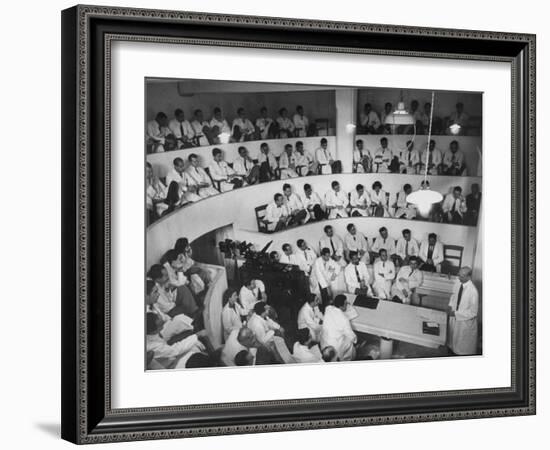 Dr. Reinan Deilvers Lecture to Medical Students in Amphitheatre-Lisa Larsen-Framed Photographic Print