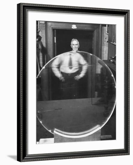 Dr. Robert Wood of Johns Hopkins on Defraction Gratings-Andreas Feininger-Framed Premium Photographic Print