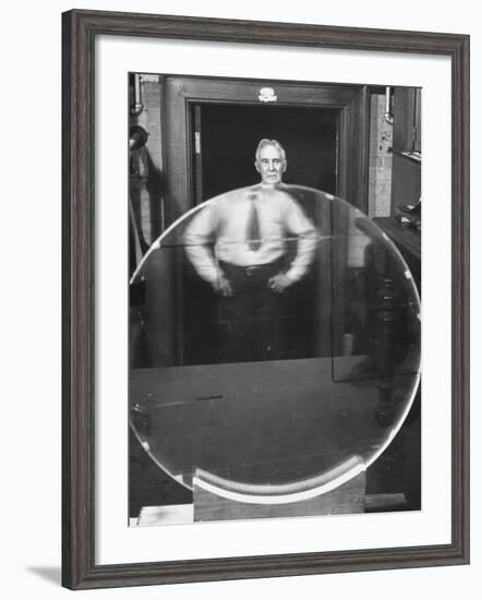 Dr. Robert Wood of Johns Hopkins on Defraction Gratings-Andreas Feininger-Framed Premium Photographic Print