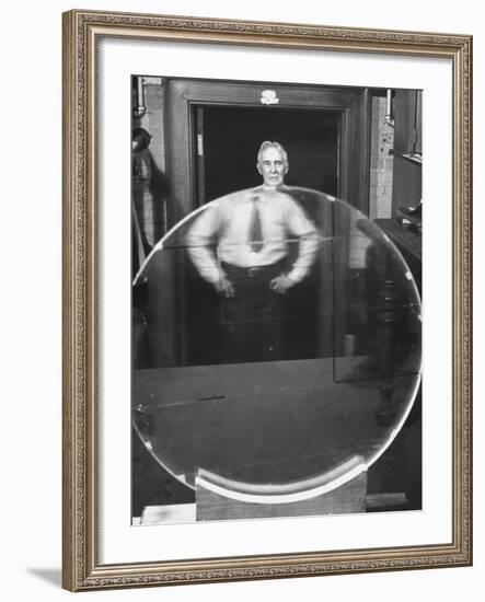 Dr. Robert Wood of Johns Hopkins on Defraction Gratings-Andreas Feininger-Framed Premium Photographic Print