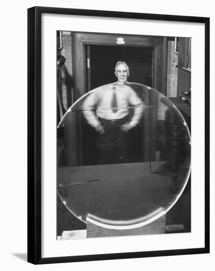 Dr. Robert Wood of Johns Hopkins on Defraction Gratings-Andreas Feininger-Framed Premium Photographic Print