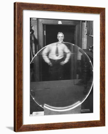 Dr. Robert Wood of Johns Hopkins on Defraction Gratings-Andreas Feininger-Framed Premium Photographic Print