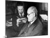 Dr. Sigmund Freud, Father of Psychoanalysis, Sitting with Man Who Is Taking Notes-null-Mounted Premium Photographic Print