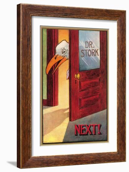 Dr. Stork, Next!-null-Framed Art Print