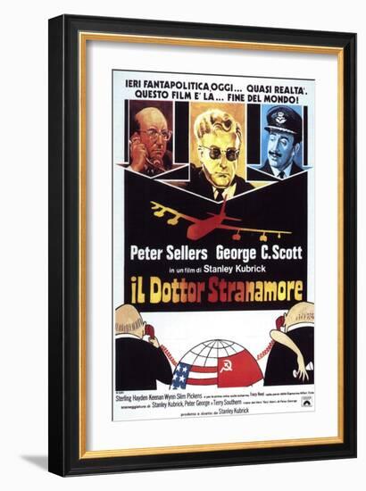Dr. Strangelove, Italian Movie Poster, 1964-null-Framed Premium Giclee Print
