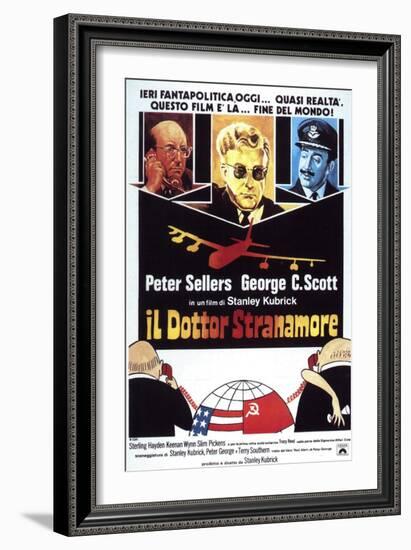 Dr. Strangelove, Italian Movie Poster, 1964-null-Framed Art Print