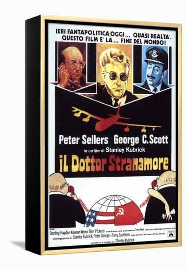 Dr. Strangelove, Italian Movie Poster, 1964-null-Framed Stretched Canvas