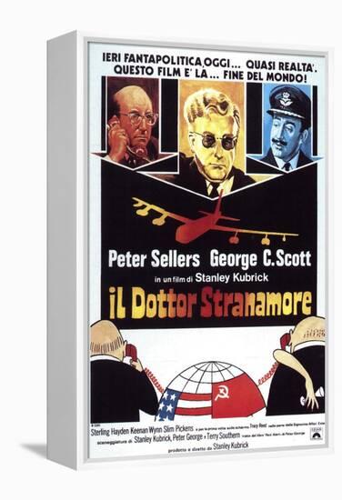 Dr. Strangelove, Italian Movie Poster, 1964-null-Framed Stretched Canvas