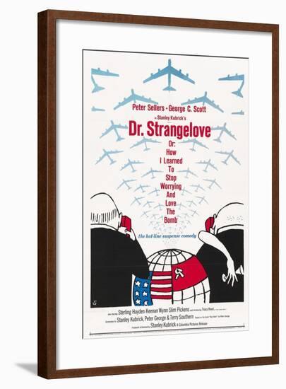 "Dr. Strangelove Or: How I Learned To Stop Worrying And Love the Bomb" 1964, by Stanley Kubrick-null-Framed Giclee Print