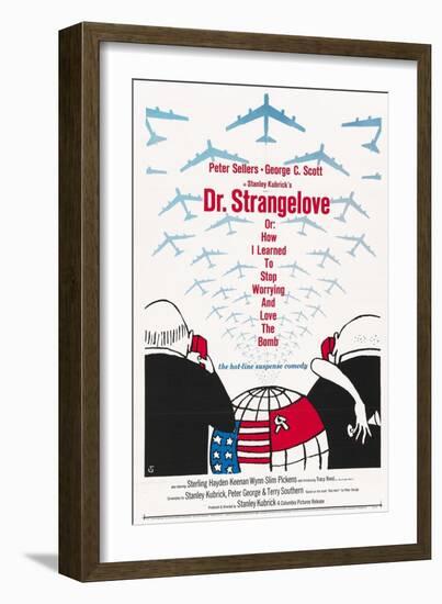 "Dr. Strangelove Or: How I Learned To Stop Worrying And Love the Bomb" 1964, by Stanley Kubrick-null-Framed Giclee Print