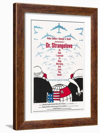 "Dr. Strangelove Or: How I Learned To Stop Worrying And Love the Bomb" 1964, by Stanley Kubrick-null-Framed Giclee Print