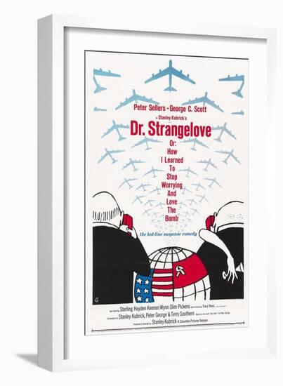 "Dr. Strangelove Or: How I Learned To Stop Worrying And Love the Bomb" 1964, by Stanley Kubrick-null-Framed Giclee Print