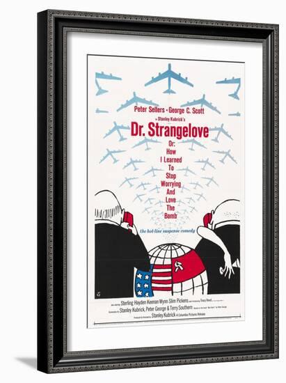 "Dr. Strangelove Or: How I Learned To Stop Worrying And Love the Bomb" 1964, by Stanley Kubrick-null-Framed Giclee Print