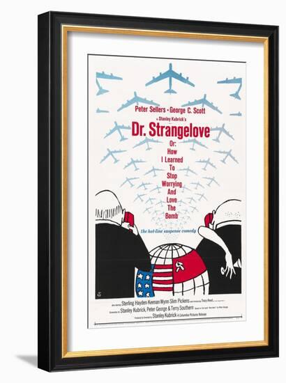 "Dr. Strangelove Or: How I Learned To Stop Worrying And Love the Bomb" 1964, by Stanley Kubrick-null-Framed Giclee Print