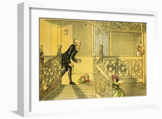 'Dr Syntax and the foundling'-Thomas Rowlandson-Framed Giclee Print