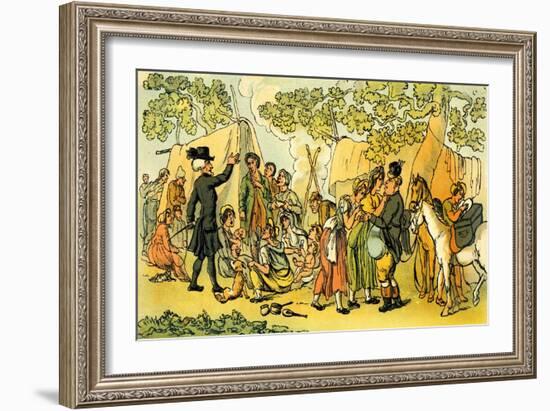 'Dr Syntax and the gypsies'-Thomas Rowlandson-Framed Giclee Print