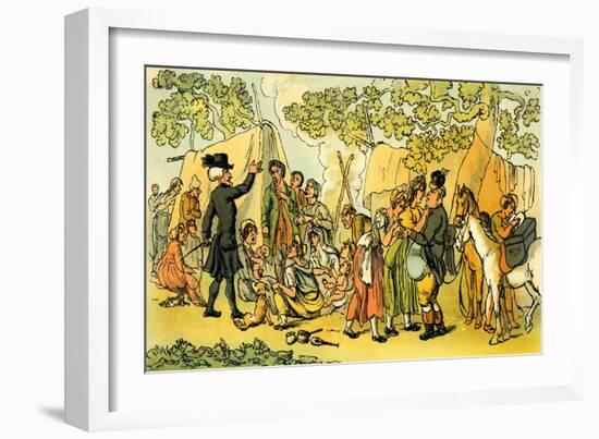 'Dr Syntax and the gypsies'-Thomas Rowlandson-Framed Giclee Print