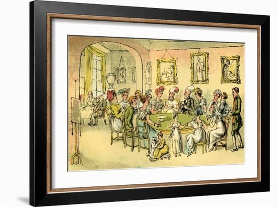 'Dr Syntax at a card party'-Thomas Rowlandson-Framed Giclee Print