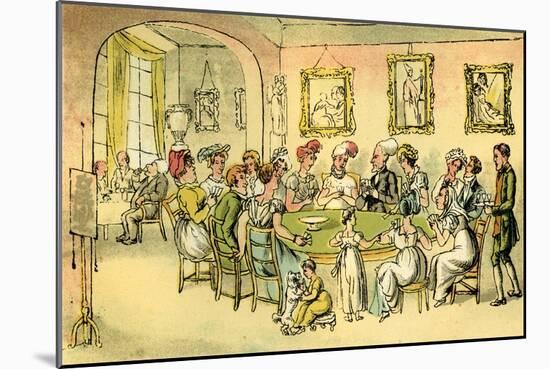 'Dr Syntax at a card party'-Thomas Rowlandson-Mounted Giclee Print