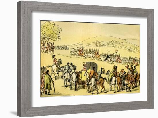 'Dr Syntax at a review'-Thomas Rowlandson-Framed Giclee Print