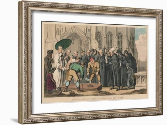 'Dr. Syntax at the Funeral of His Wife', 1820-Thomas Rowlandson-Framed Giclee Print