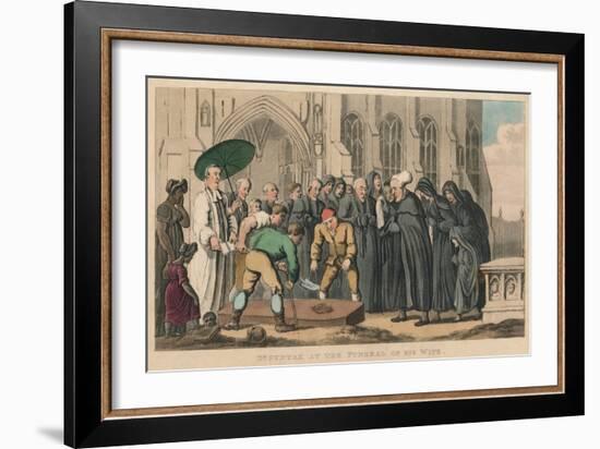 'Dr. Syntax at the Funeral of His Wife', 1820-Thomas Rowlandson-Framed Giclee Print