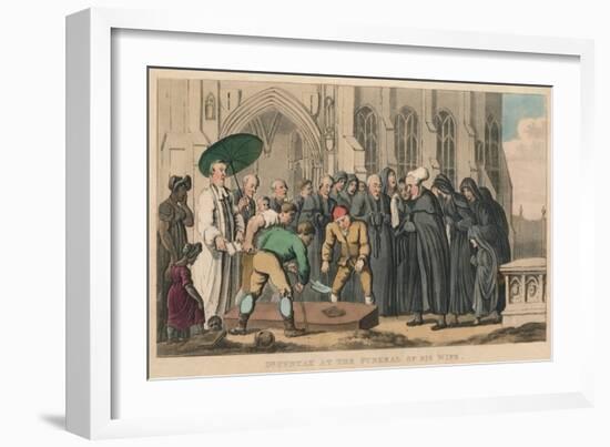 'Dr. Syntax at the Funeral of His Wife', 1820-Thomas Rowlandson-Framed Giclee Print