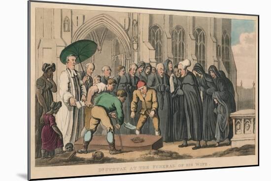 'Dr. Syntax at the Funeral of His Wife', 1820-Thomas Rowlandson-Mounted Giclee Print