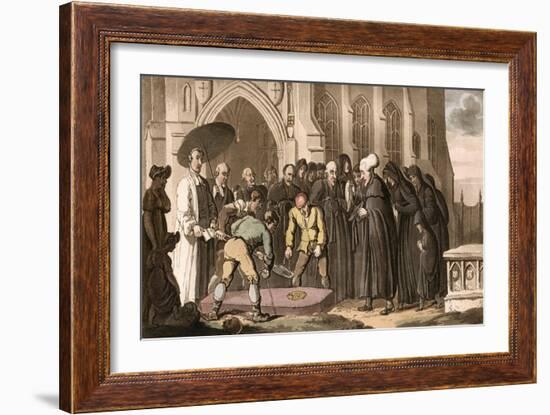 Dr Syntax at the Funeral of His Wife-Thomas Rowlandson-Framed Art Print