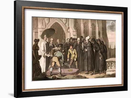 Dr Syntax at the Funeral of His Wife-Thomas Rowlandson-Framed Art Print