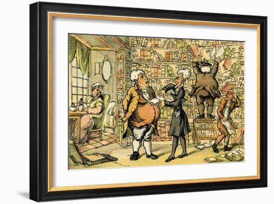 'Dr Syntax & bookseller'-Thomas Rowlandson-Framed Giclee Print