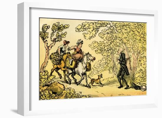 'Dr Syntax bound to a tree by highwaymen'-Thomas Rowlandson-Framed Giclee Print