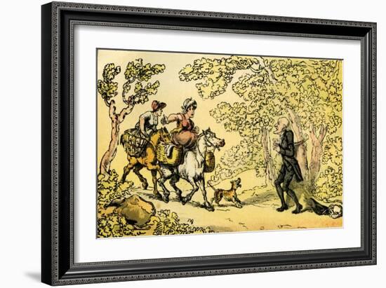'Dr Syntax bound to a tree by highwaymen'-Thomas Rowlandson-Framed Giclee Print