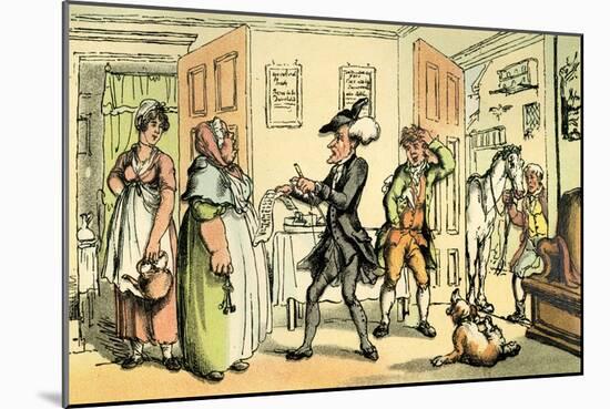 'Dr Syntax disputing his bill with the landlady'-Thomas Rowlandson-Mounted Giclee Print