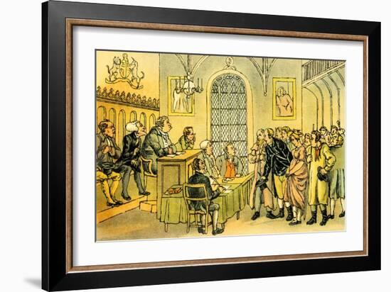 'Dr Syntax in a court of justice'-Thomas Rowlandson-Framed Giclee Print