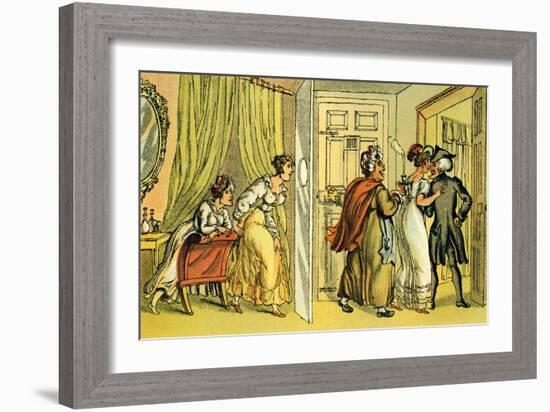 'Dr Syntax in the wrong lodging house'-Thomas Rowlandson-Framed Giclee Print