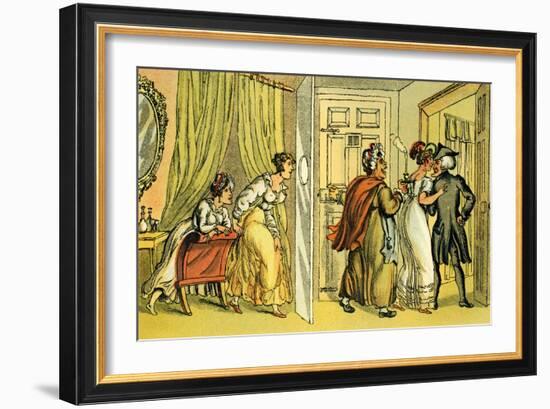 'Dr Syntax in the wrong lodging house'-Thomas Rowlandson-Framed Giclee Print