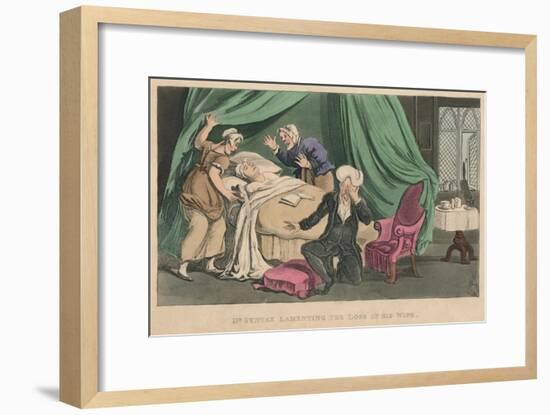 'Dr Syntax Lamenting the Loss of His Wife', 1820-Thomas Rowlandson-Framed Giclee Print