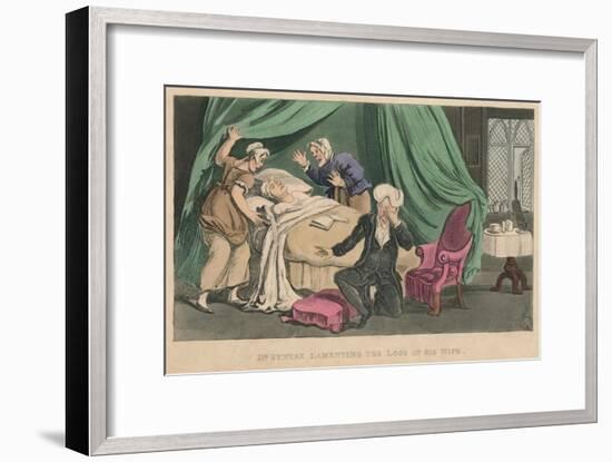 'Dr Syntax Lamenting the Loss of His Wife', 1820-Thomas Rowlandson-Framed Giclee Print