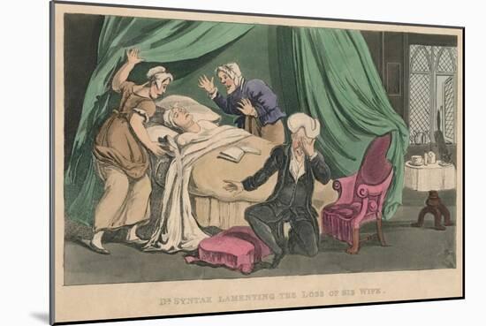 'Dr Syntax Lamenting the Loss of His Wife', 1820-Thomas Rowlandson-Mounted Giclee Print