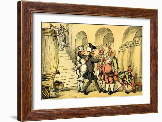 'Dr Syntax made free of the cellar'-Thomas Rowlandson-Framed Giclee Print