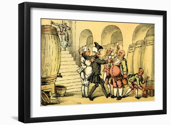 'Dr Syntax made free of the cellar'-Thomas Rowlandson-Framed Giclee Print