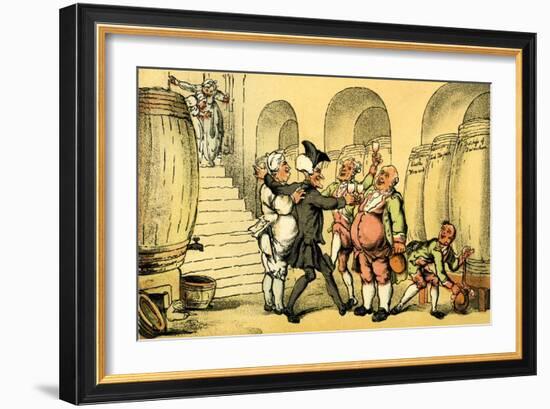 'Dr Syntax made free of the cellar'-Thomas Rowlandson-Framed Giclee Print