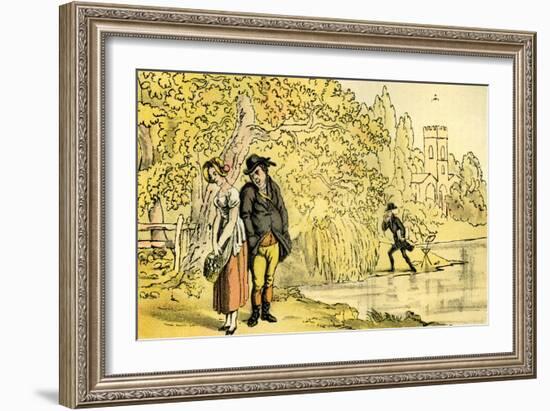 'Dr Syntax making a discovery'-Thomas Rowlandson-Framed Giclee Print