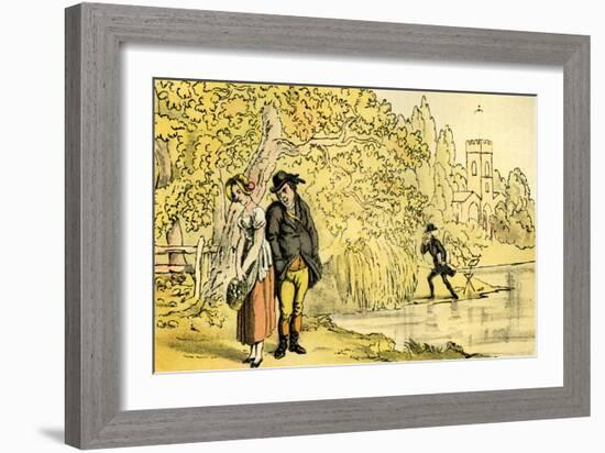 'Dr Syntax making a discovery'-Thomas Rowlandson-Framed Giclee Print